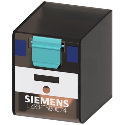 Siemens PT5 stikbensrelæ med 4CO kontakter og 24VDC spolespænding, model LZX:PT580024.