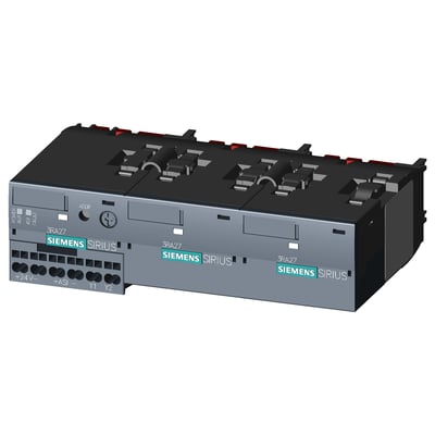 Siemens funktionsmodul til AS-i med stjerne-trekantstart, vist skråt forfra med gråt frontpanel og tilslutningsklemmer.