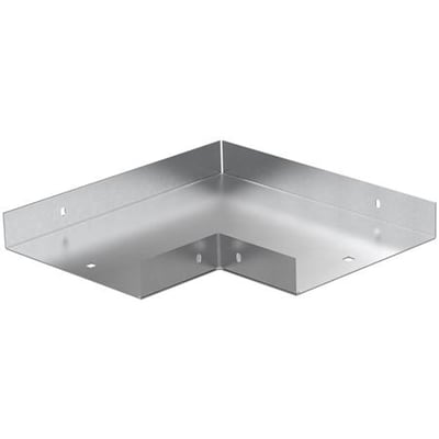 Schneider Electric hjørne 90 grader W10, 40 mm høj og 67 mm bred, el-forzinket overflade med monteringshuller.