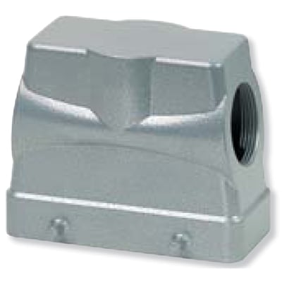 Procon stikhus B16 65mm høj af pulverlakeret aluminium med M25 sideforskruning på hvid baggrund.