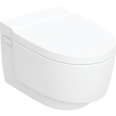 Geberit AquaClean Mera Classic væghængt douchetoilet i hvid porcelæn med skjult montering og soft close funktion.