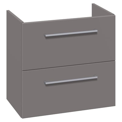 Dansani Mido+ vaskeskab i grå mat med to skuffer og integrerede greb, måler 57,6 x 60 x 35 cm.