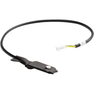 Dantherm VOC-sensor/luftkvalitetsføler på 480 mm med sort ledning, flad føler og hvidt stik.