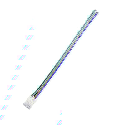 LED strip samler til løse ledninger med fire farver: rød, grøn, blå og hvid. Til 10mm RGB+W COB strips.