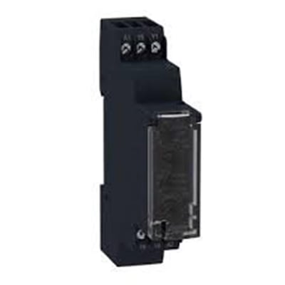 Schneider Electric Zelio RE17 tidsrelæ med forsinket udkobling, 1 CO kontakt og justerbart tidsinterval fra 1 sekund til 100 timer.