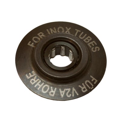 Ironside skærehjul til rørskærer, 19 x 6,2 mm, med rund skive, centralt hul og synlig mærkning til inoxrør.