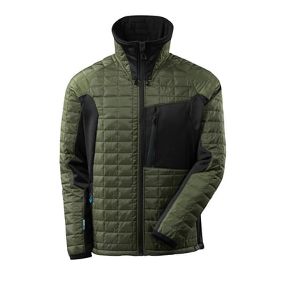 Mascot quiltet jakke Ad 17115-318 i mogrø og sort XL, med tofarvet design, høj krave og lynlås.