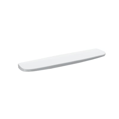 Isoleret billede af den hvide Laufen porcelænshylde på 50 cm, vist med en let afrundet kant og en blank overflade.