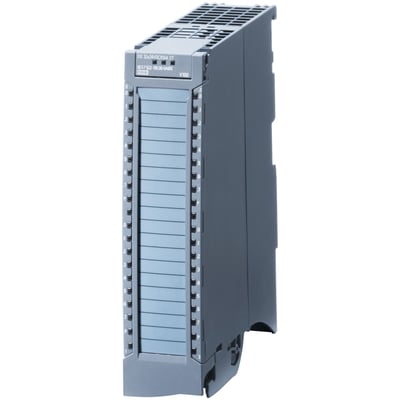 Siemens S7-1500 digitalt output modul DQ 32x24VDC/0.5A ST med 16 kanaler og V10.0 version på grå plastikhus.