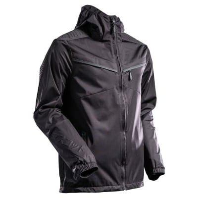 Mascot Customized ULTIMATE STRETCH jakke i sort, XL, vist fra siden med lynlås og hætte.