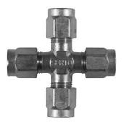 Messing kryds til rør med 6 mm diameter, SO44021-06, fremstillet af CW617N messing og PN 250.