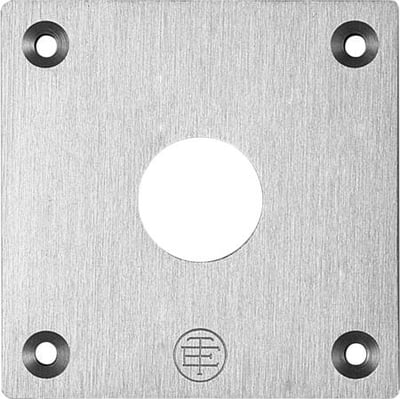 Schneider Electric frontplade XAPE301 i anodiseret aluminium med 1 hul til Ø22 mm enheder og fire monteringshuller.