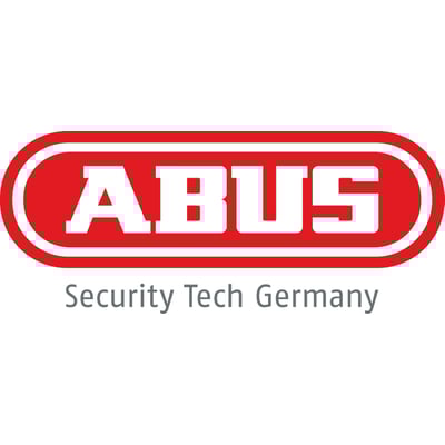 Abus logo med teksten "Security Tech Germany" på grå baggrund.