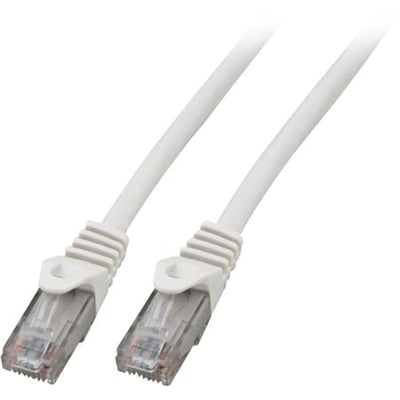 EFB Elektronik hvidt Kat6 U/UTP patchkabel på 2 meter med LSZH-kappe og klare RJ45-stik.