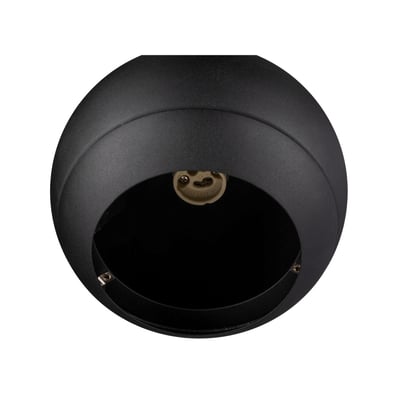 Nærbillede af SLV LIGHT EYE 150 1F pendel, viser den mat sorte overflade og GU10 fatningen indeni.