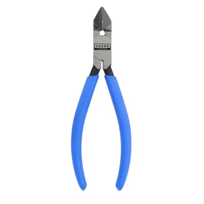 Kabelbinderværktøj CTT-150 med blå håndtag og poleret stålhoved, ideelt til stramning og klipning af kabelbindere.