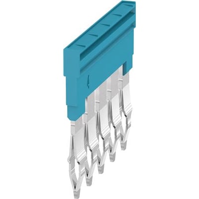 Weidmüller A-serie laske ZQV 4N/5 BL i blå plast med fem galvaniserede terminaler med PUSH IN teknologi.