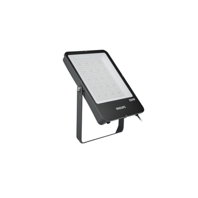 Philips Ledinaire BVP166 LED-projektør på monteringsbøjle, set skråt forfra med synlig LED-flade og 250 W-markering.