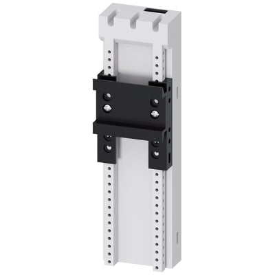 Siemens 8US2 3-polet enhedsholder uden elektrisk kontakt, vist forfra med sort monteringsbeslag.