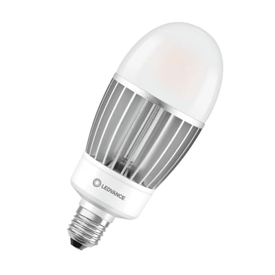 Oversigtsbillede af Ledvance HQL LED-pære med 41W effekt og 840/4000K farvetemperatur, der viser den solide konstruktion.