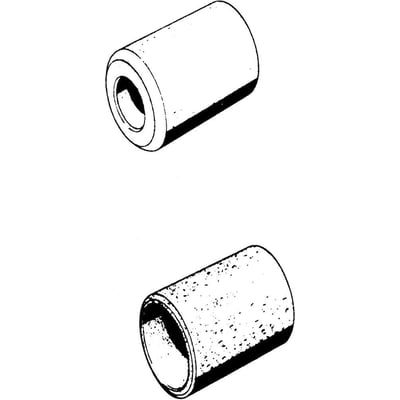 Tegning af filterindsats F-48 til ADKS tørrefilter, vist som en cylinder med hul åbning fra to vinkler.