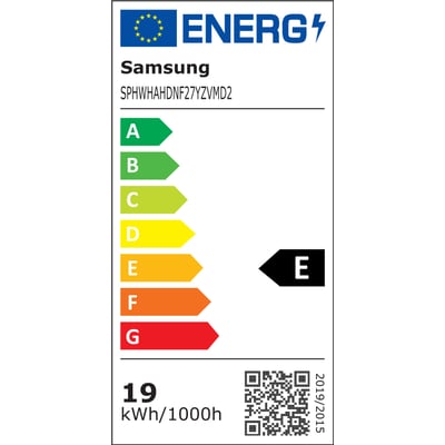 Energimærke E for Samsung SPHWHADNF27YZVMD2 spot med 19 kWh/1000h.
