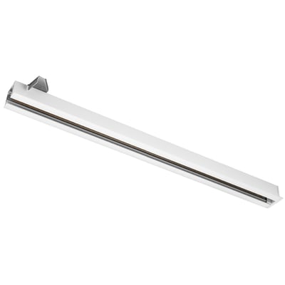 Detaljebillede af SG Armaturen Zip 1-fase skinnesystemets ende, viser monteringsbeslag og den hvide, matte finish.