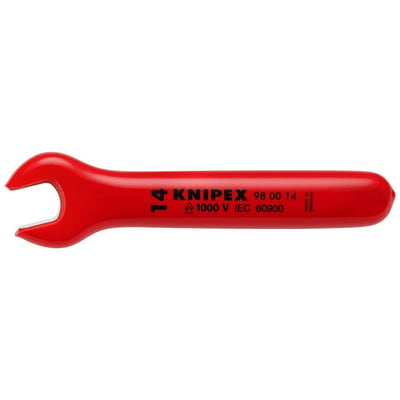 KNIPEX L-AUS fastnøgle i rød, 15 mm størrelse, VDE-godkendt og fremstillet af krom-vanadium-stål.