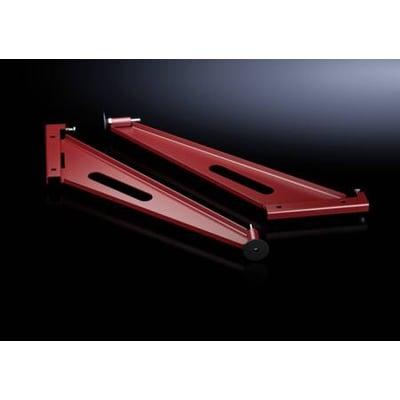 To Rittal VX tilt-beskyttelser i rød, vist fra siden på en mørk baggrund.