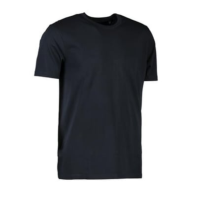 ID Identity økologisk T-shirt i navyblå, str. 4XL, med rund hals og korte ærmer, vist på hvid baggrund.