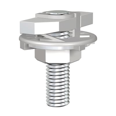 Flamco ClickEasy HBS hammerhovedbolt M10 x 40 mm, med synlige gevind og låsemekanisme på hvid baggrund.