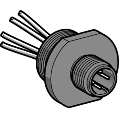 Schneider Electric M12 5-pin han stikindsats i metal med kabler, passer til M20 hul.