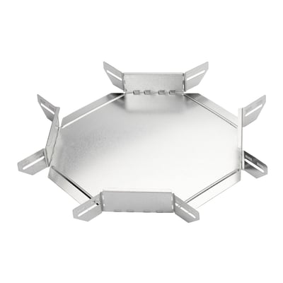 Wibe X-stykke flad 110Hx500x1mm FZS C2 i galvaniseret stål med vinkler til montering.