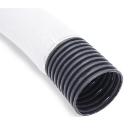 GreenMax PE-vandingsrør med nylon, 80/71,5 mm diameter og 50 meters længde, vist med sort riflet yderside og hvid tekstilbeklædt inderside.