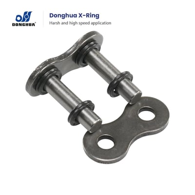 Donghua ANSI 60-1-A XR nitteled til X-ring kæde med to stifter og mørke metalplader.