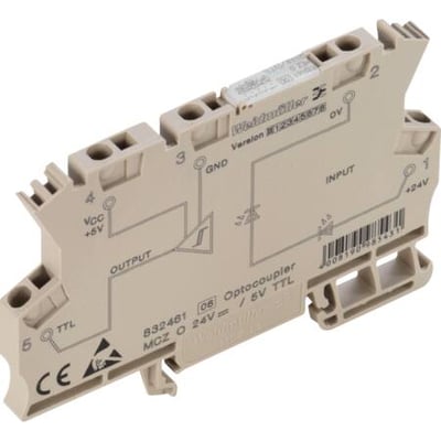 Weidmüller MCZ O 24VAC/DC 836594 klemme med optokobler og fjeder tilslutning i beige plast.