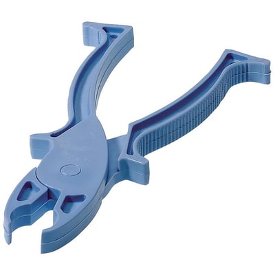 Siemens SITOR sikringstang 3NC1 til 10x38mm sikringer, lavet af blå plast med ergonomiske håndtag og en åben kæbe.