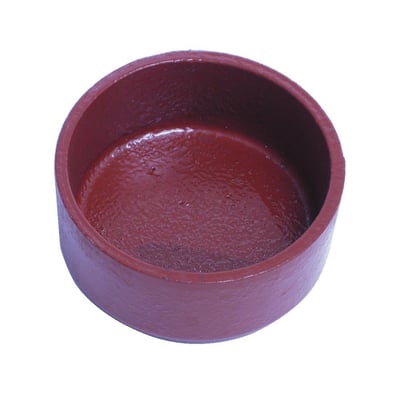 SML prop på 50 mm i støbejern med en dybde på 4.2 mm, der viser en lukket ende af et rør til spildevand.