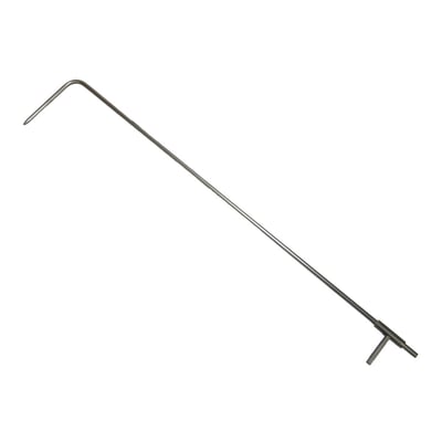 Pitotrør i rustfrit stål, Ø8 mm og 1250 mm langt, med en bøjet ende og en T-formet kobling i den anden ende.