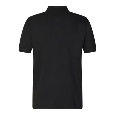 FE Engel Extend poloshirt 9045 i sort til herrer, str. L, vist bagfra med fokus på ryggen og et diskret logo på siden.