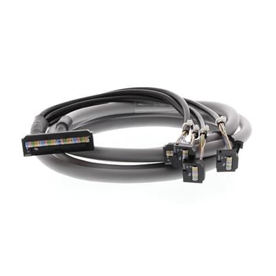 Omron G2RV interfacekabel med flyvende ledninger, 2 meter, til PLC-tilslutning med multiple stik.