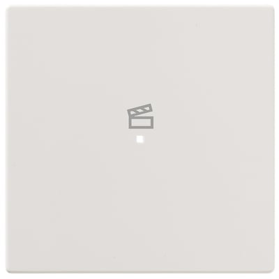 ABB Free-Home hvid tangent med SCENE symbol, designet til 1/2-tryk indsatser i hvid plast.