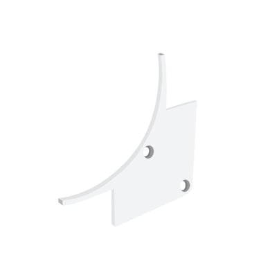 SLC Pro C4 hjørneprofil i hvid aluminium, 2,5 meter kit, viser en vinkel på en tilfældig del af profilen på hvid baggrund.