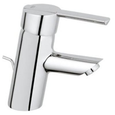 GROHE Feel håndvaskarmatur i krom med etgreb og 105 mm tud, set skråt forfra.