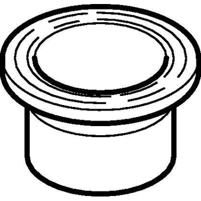 Sort tegning af Geberit påsvejsningsstykke til flange, 160 mm diameter, lavet af sort PEH-materiale.