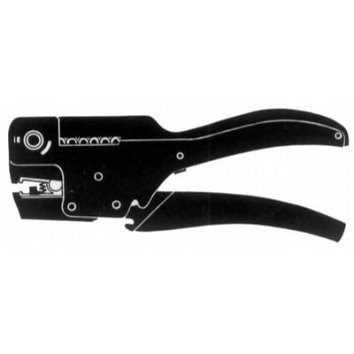 Klauke SLUG-BUSTER metalpladehulstanser, 47 mm. Værktøjet er sort og viser håndtag samt et stykke, hvor hulstansningen foregår.