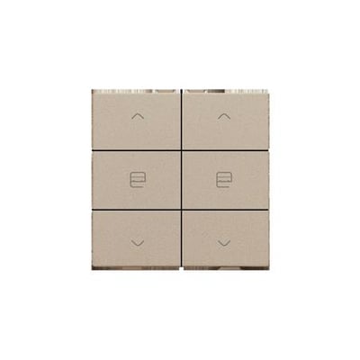 Niko motortryk dobbelt i champagnefarvet belægning med seks knapper, designet til styring af to motorer.