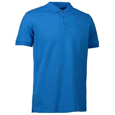 ID Identity turkis polo shirt i str. 2XL, fremstillet i piquékvalitet med stretch og synlige knapper foran.
