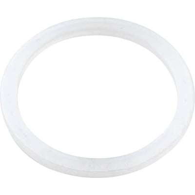 Hvid, ringformet nylonpakning til målerforskruning, 1", 2,0 mm tyk og med målene 38 x 29 mm.