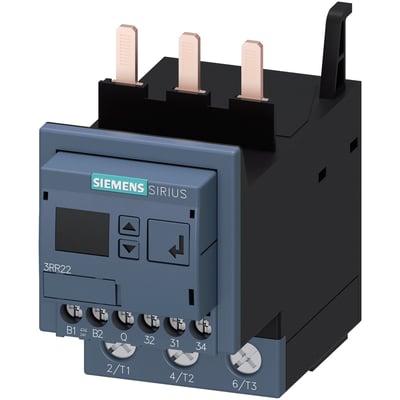 Siemens overvågningsrelæ S2, 24V UC, skrue med betegnelsen 3RR22 og terminaler mærket 2/T1, 4/T2, 6/T3.